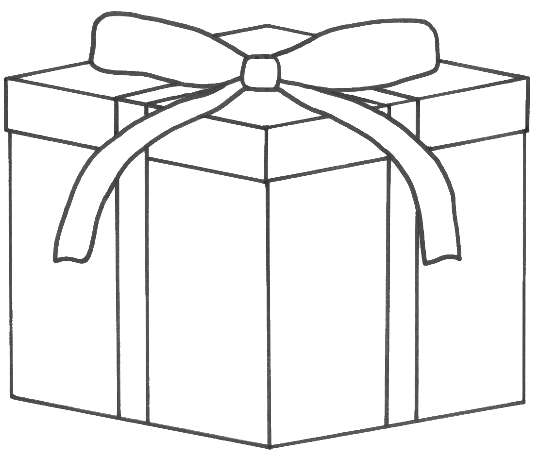 Раскраска коробка с подарком