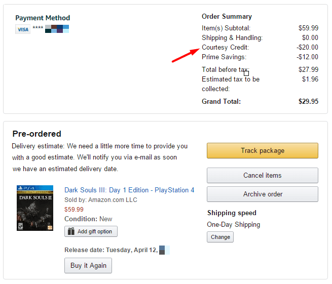 What is Courtesy Credit Amazon Frequently Asked Questions (FAQ