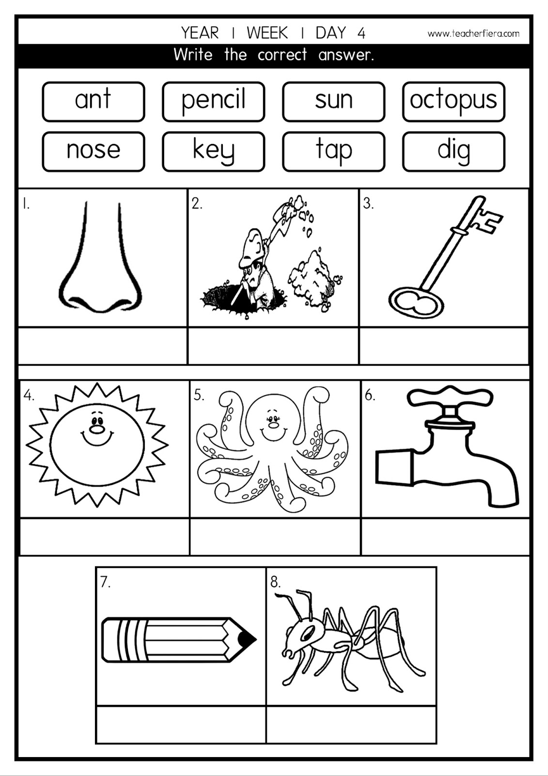 reading activity for year 1