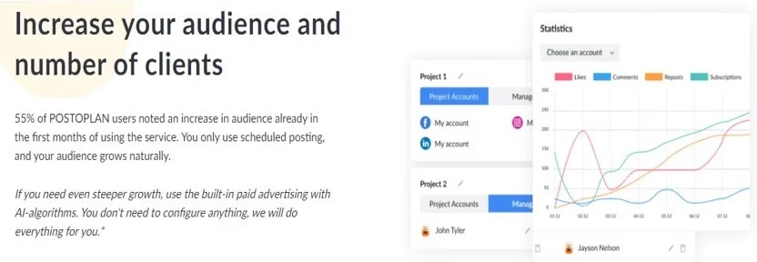 Postoplan - Increase audience and number of clients