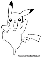 Gambar Pikachu Tertawa Gembira Untuk Diwarnai
