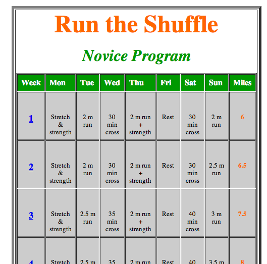 Training Program 8k Training Program