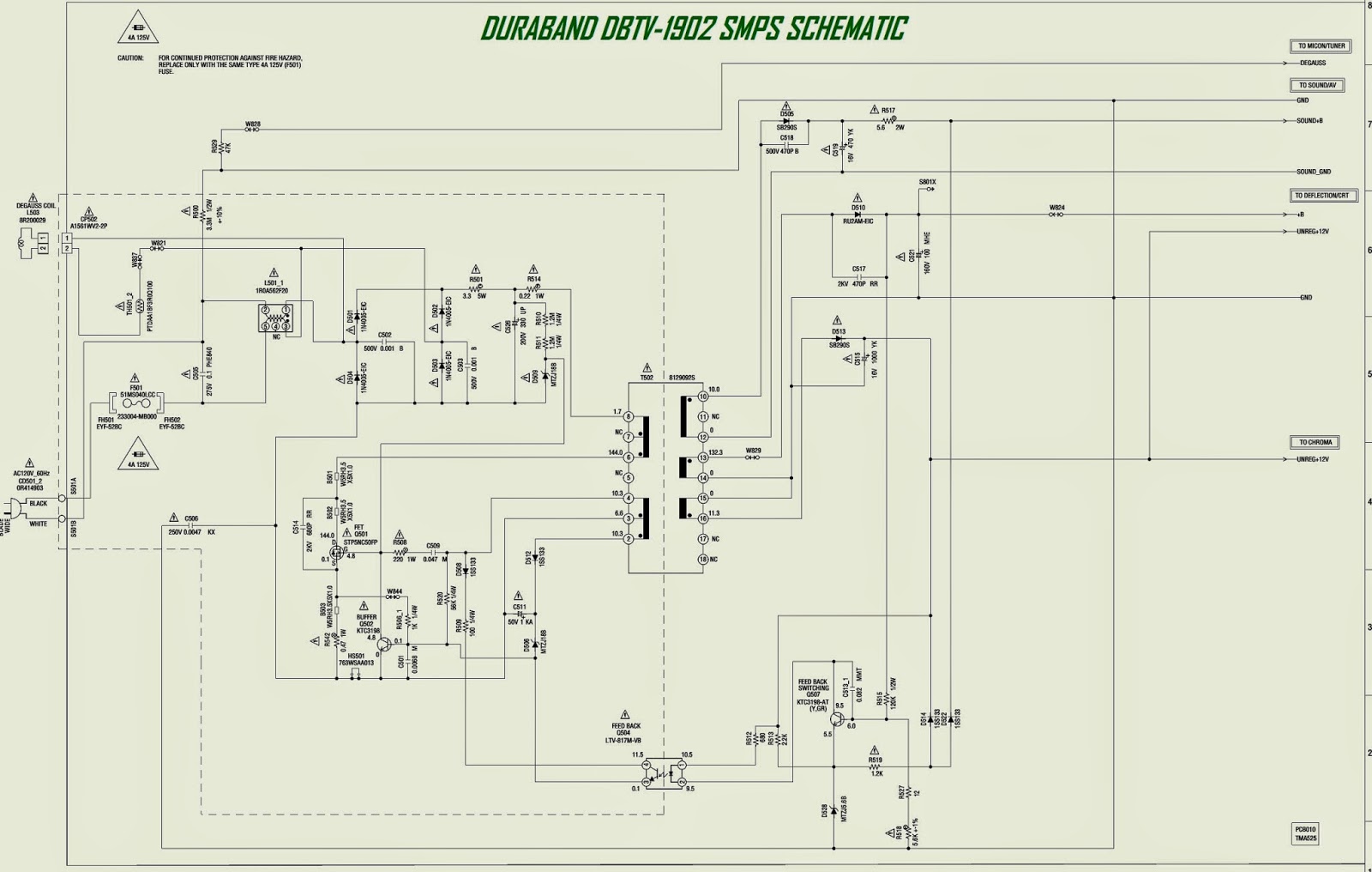 SMPS (Power Supply) - Circuit Diagram_ DURABAND DBTV 1902 | Electro help
