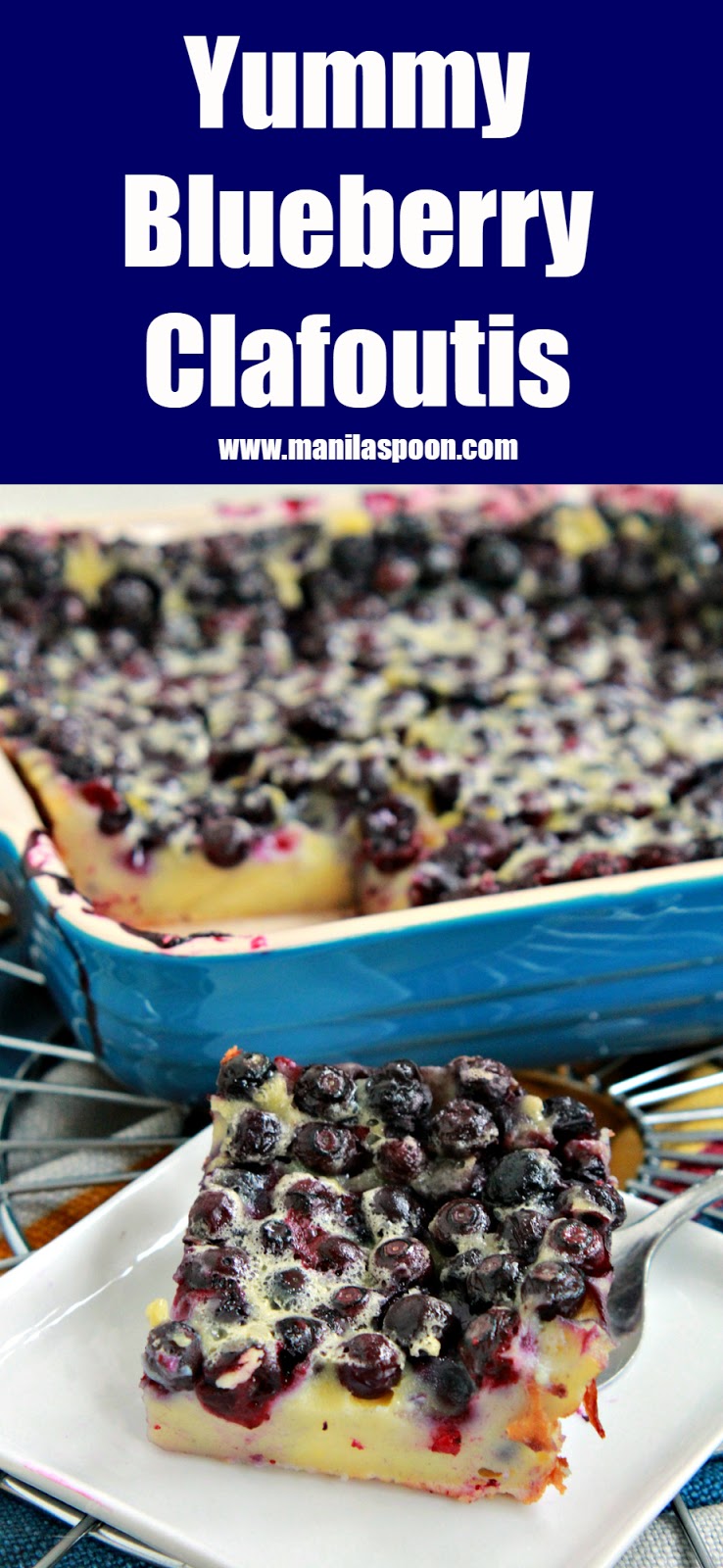 So easy -- simply dump the blueberries in the pan, cover in vanilla custard or flan batter then bake! This French berry dessert - Blueberry Clafoutis is the perfect vehicle for your favorite summer fruit! 