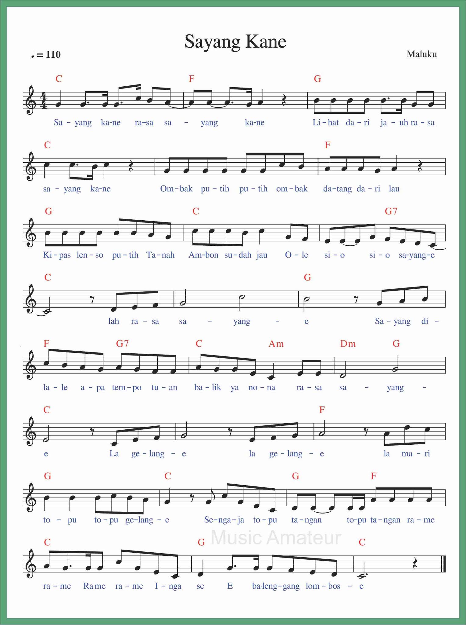 Not Angka Sayang Kane SEPUTAR MUSIK