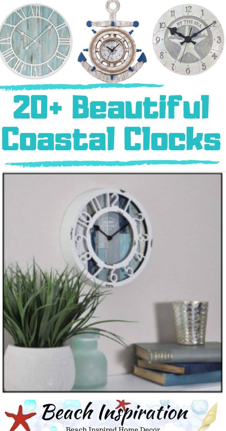 20+ Nautical Themed Coastal and Beach Clocks