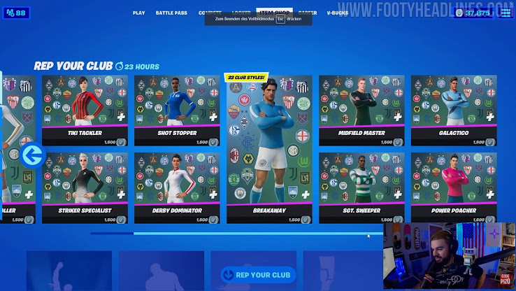 23 Big Football Clubs Licenced In Fortnite Scrap Skins For Man City Juventus And More Footy Headlines