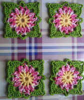 Crochet flower granny square pot holder