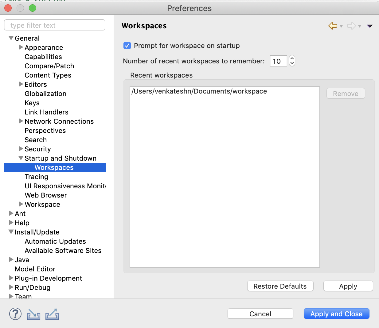 How to Find The Workspace Location in Eclipse (Mac OS or Windows