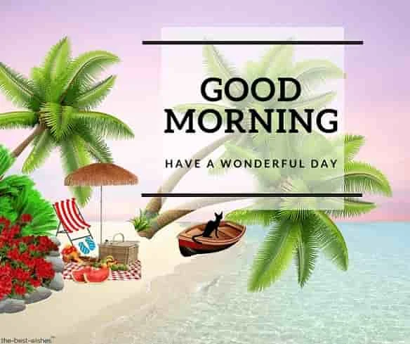 good morning with animated beach