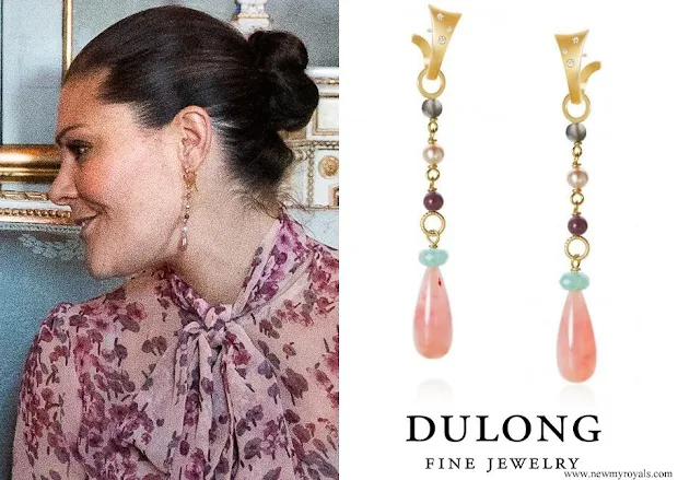 Crown Princess Victoria - Dulong Fine Jewelry Butterfly Earrings with Piccolo Pendants