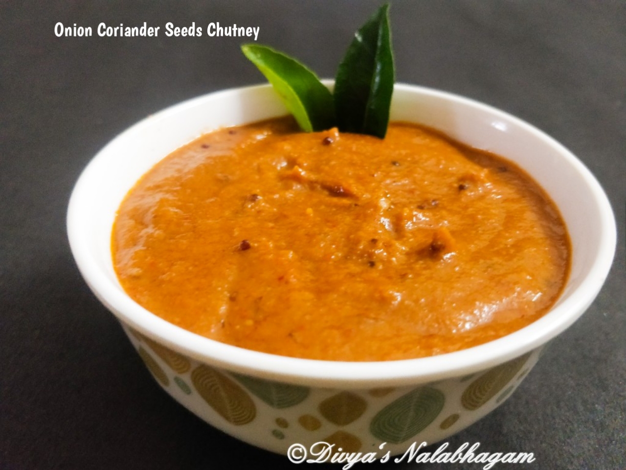 Vengayam Dhaniya Chutney Onion Coriander Seeds Chutney Divya's