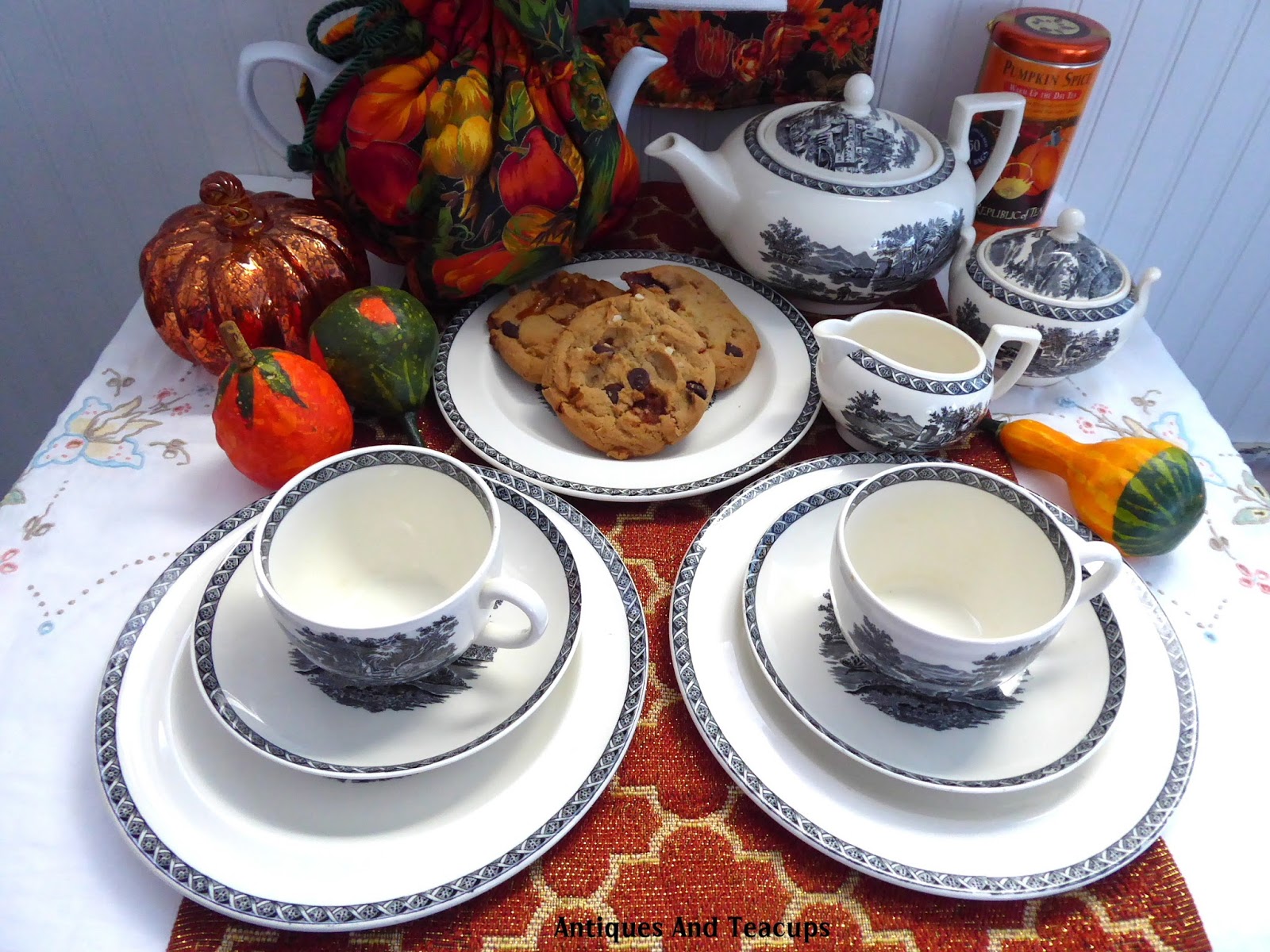 Antiques And Teacups Tuesday Cuppa Tea Black Transferware Tea, Fall
