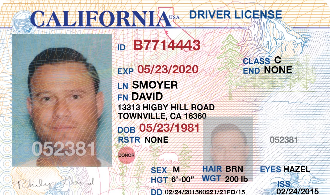 photoshop california drivers license template