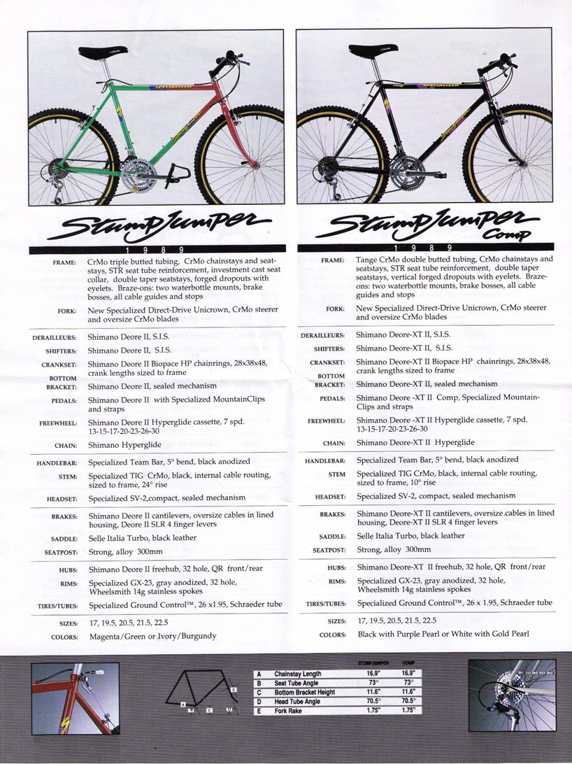 CATALOGUES SPECIALIZED SPECIALIZED 1989