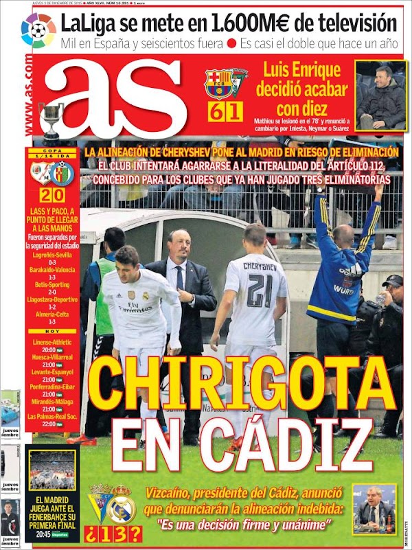 Real Madrid, AS: "Chirigota en Cádiz"