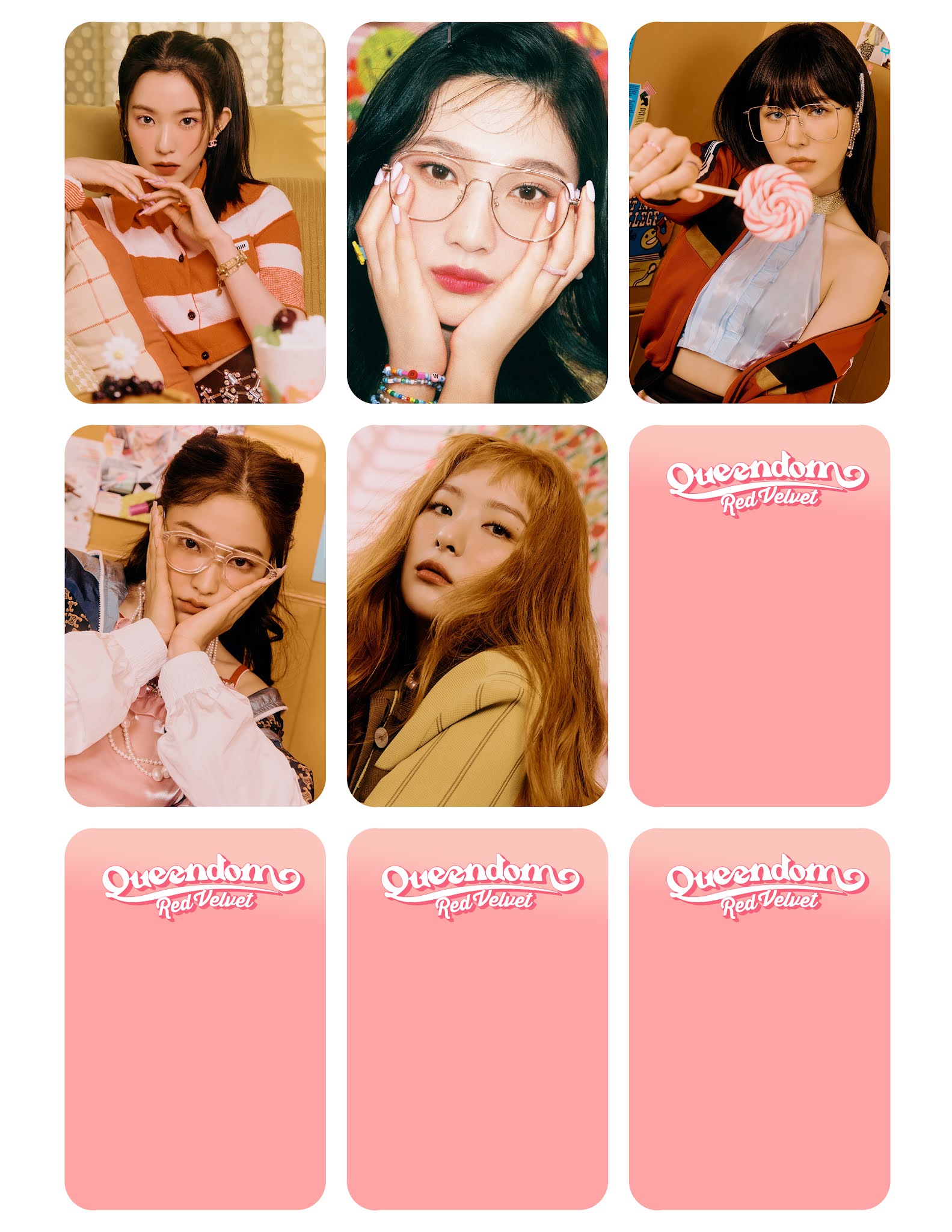 Akari Beauty Official DIY Red Velvet Photocards Queendom album