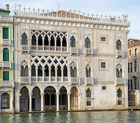 The beautiful facade of the Ca d'Oro on Venice's Grand Canal