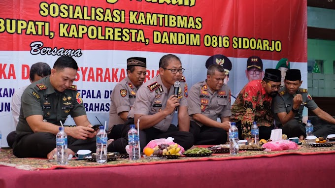 Cangkrukan Jelang Pilkades, Kapolresta Sidoarjo Tekankan Kerukunan dan Persaudaraan