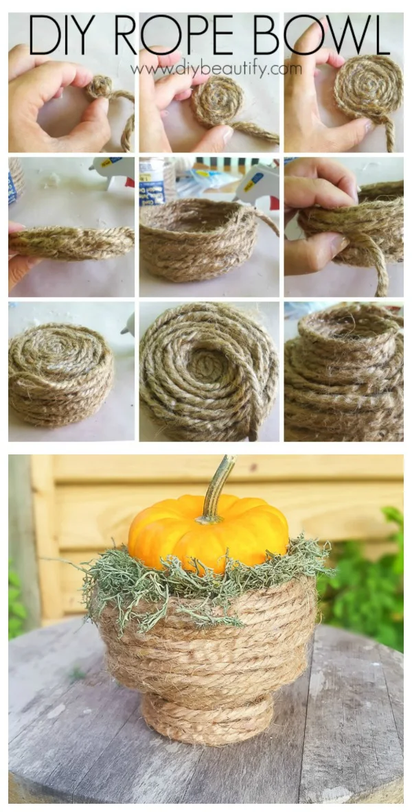 directions for a DIY rope bowl