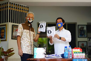 Gibran Salurkan Ribuan Bantuan Masker Hingga APD ke Pemprov Jateng
