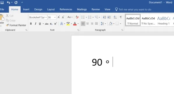 How to insert the degree symbol on Windows 10