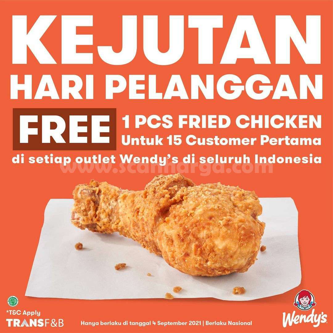 Wendys Promo HARPELNAS Gratis 1 Pcs Fried Chicken