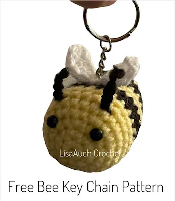 Crochet Bee keyring pattern FREE