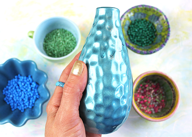 creating with jules: beaded bottle