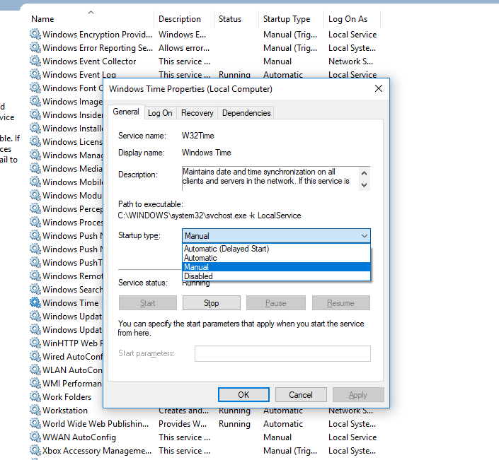 Windows 10 Set time automatically not working