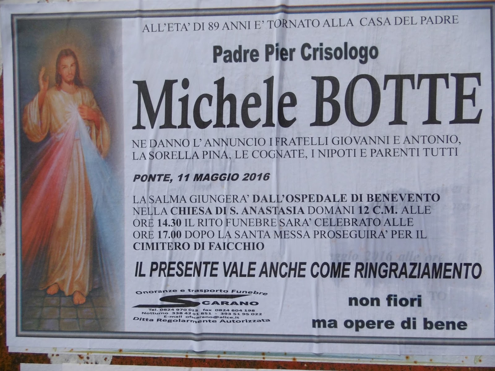 La Finestra Su Ponte Padre Pier Crisologo Botte Ci Ha Lasciati