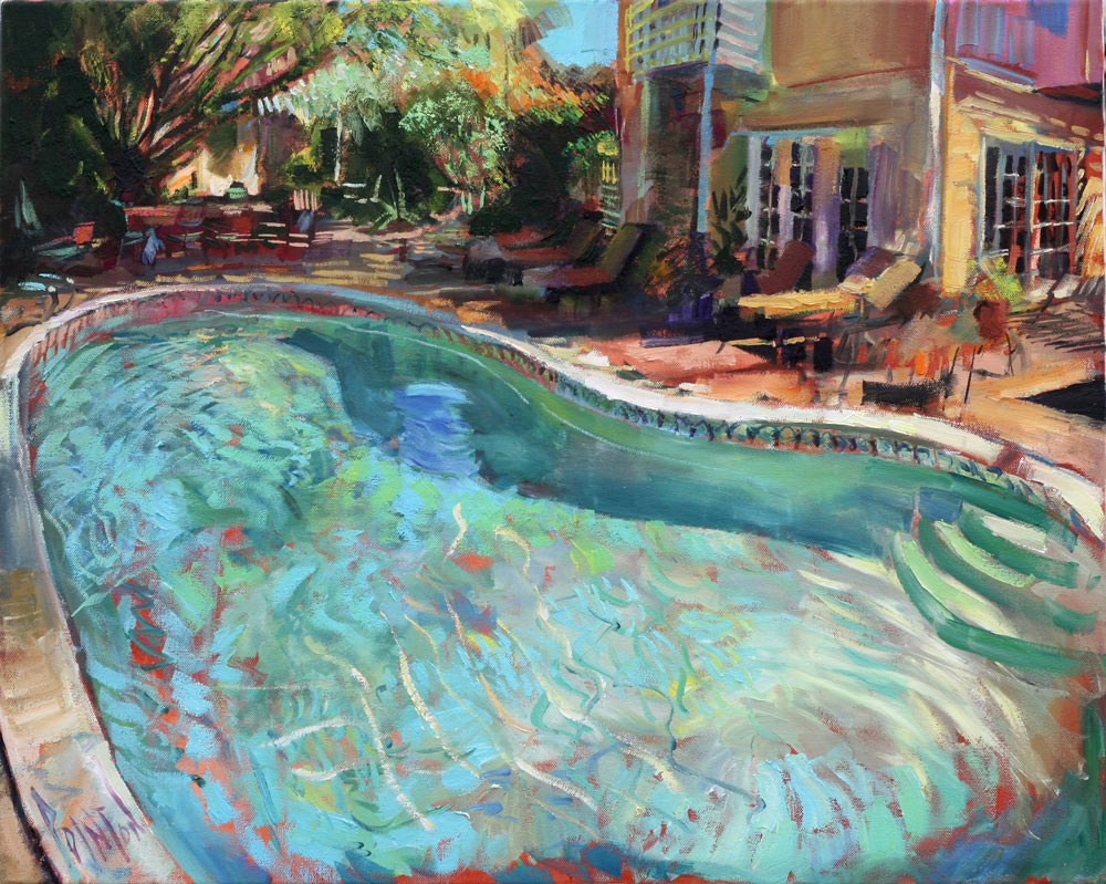 Rob Pointon Artist Travel Blog Oil Painting 8 Pool in the Napa Valley