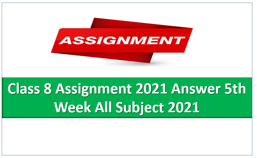 5th Week Assignment Answer 2021 Class 8 All Subjects