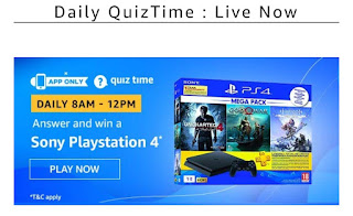 AMAZON TODAY QUIZ ANSWERS - 6th DECEMBER 2019 | TODAY PRIZE:Sony Playstation 4