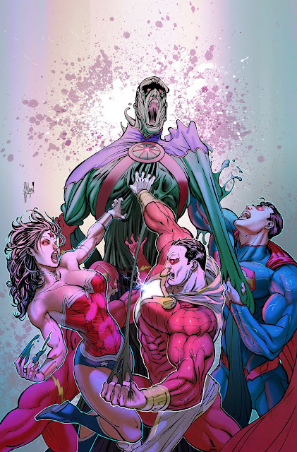 Making of a cover: JUSTICE LEAGUE OF AMERICA 8 variant by Guillem March