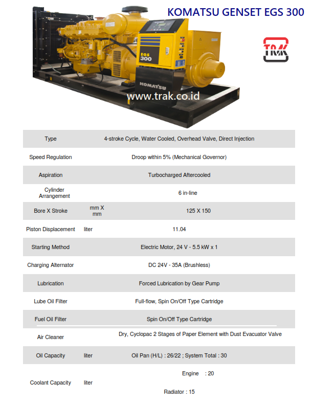Komatsu Genset EGS 300 GENSET KOMATSU