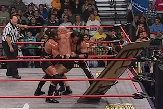 WCW Halloween Havoc 2000 - Kronik try to put Goldberg through a table 