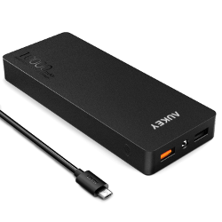 Aukey Quick Charge 2.0 10000mAh Portable External Battery Fast Charger for Samsung Galaxy S6/S6 Edge and more(20W / 5V 9V 12V Supported, 2.4A for Android, 2.0A for Apple, Quick Charge Input and Output)