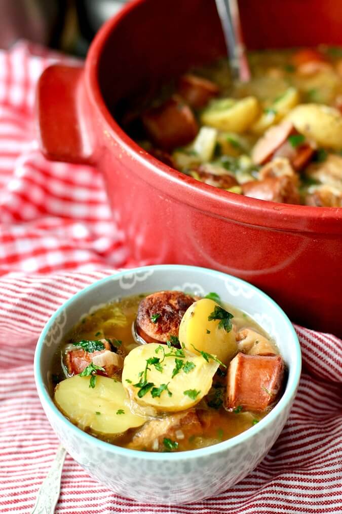 Dublin Coddle Irish Bacon, Sausage, and Potato Stew Karen's Kitchen Stories