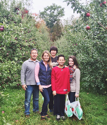 fall, apple picking, family