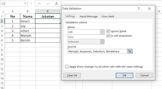 Validation Dropdown list
