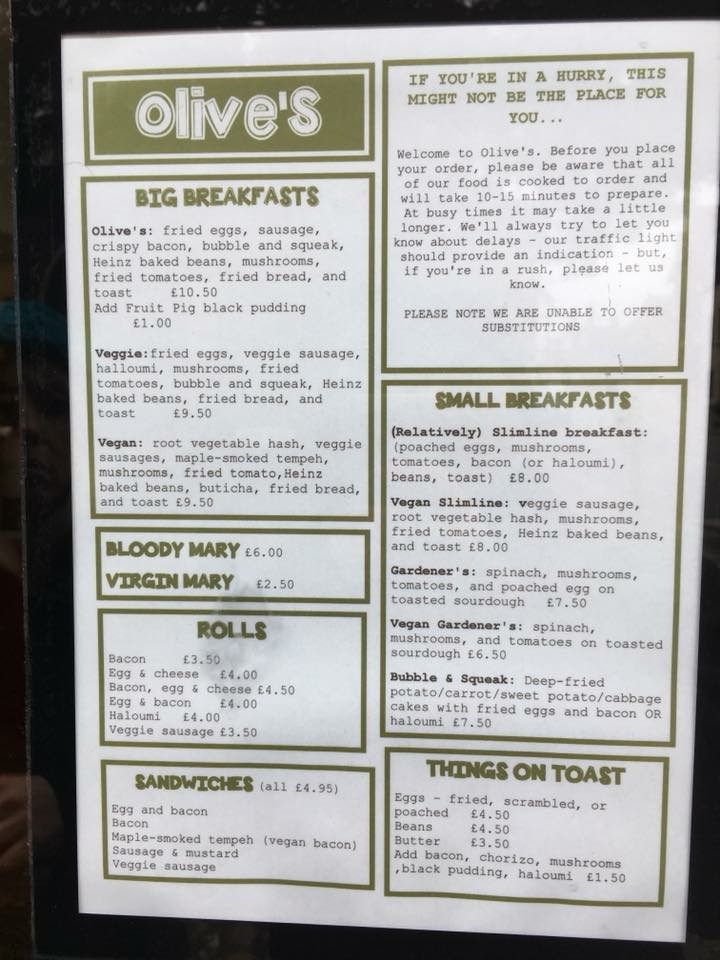 The Fry up Inspector Olives Norwich