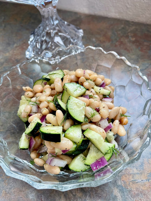 Beyondmythoughts Cucumber & Cannellini Bean Salad