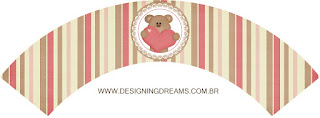 Bear in Love Free Printable Wrappers Cupcake.