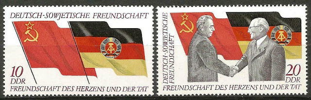 Germany DDR GDR 1972 25 Yrs Geman-Soviet Friendship Brezhnev Honecker