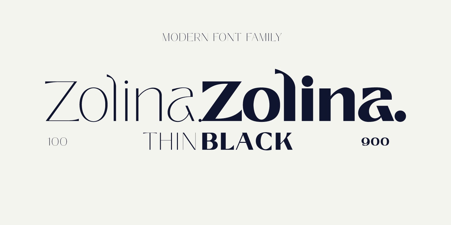 Zolina - Modern Font family 9 style