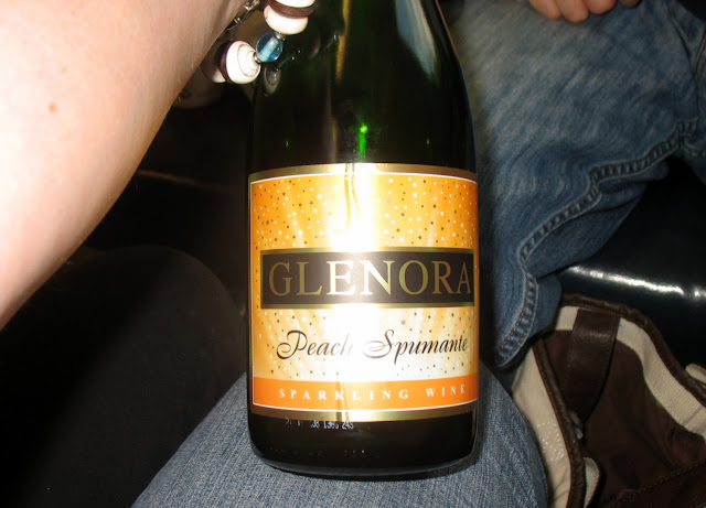 A bottle of Glenora Peach Spumante