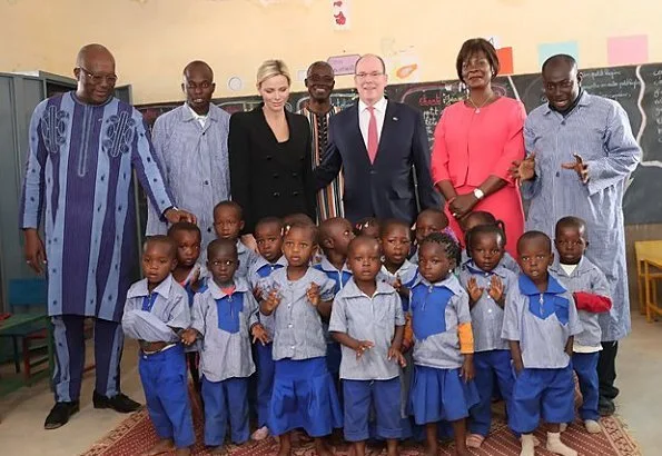 Prince Albert and Princess Charlene at Kosyam Palace and visit Saaba Preschool Education Center, and National Fire Brigade