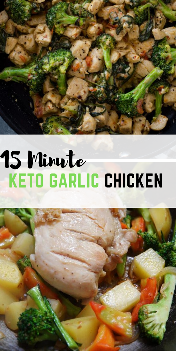 Easy 15 Minute Keto Garlic Chicken With Broccoli And Spinach