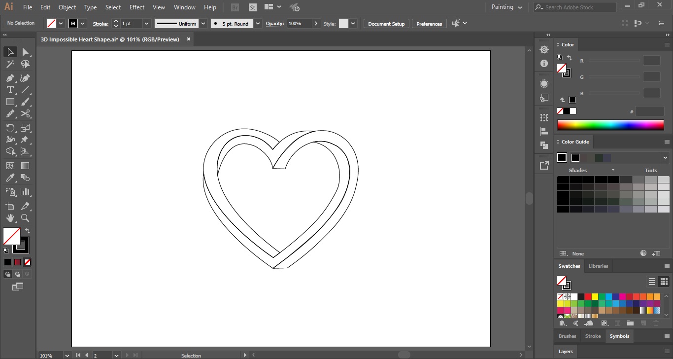 3d Impossible Heart Shape In Adobe Illustrator Adobe Tutorial